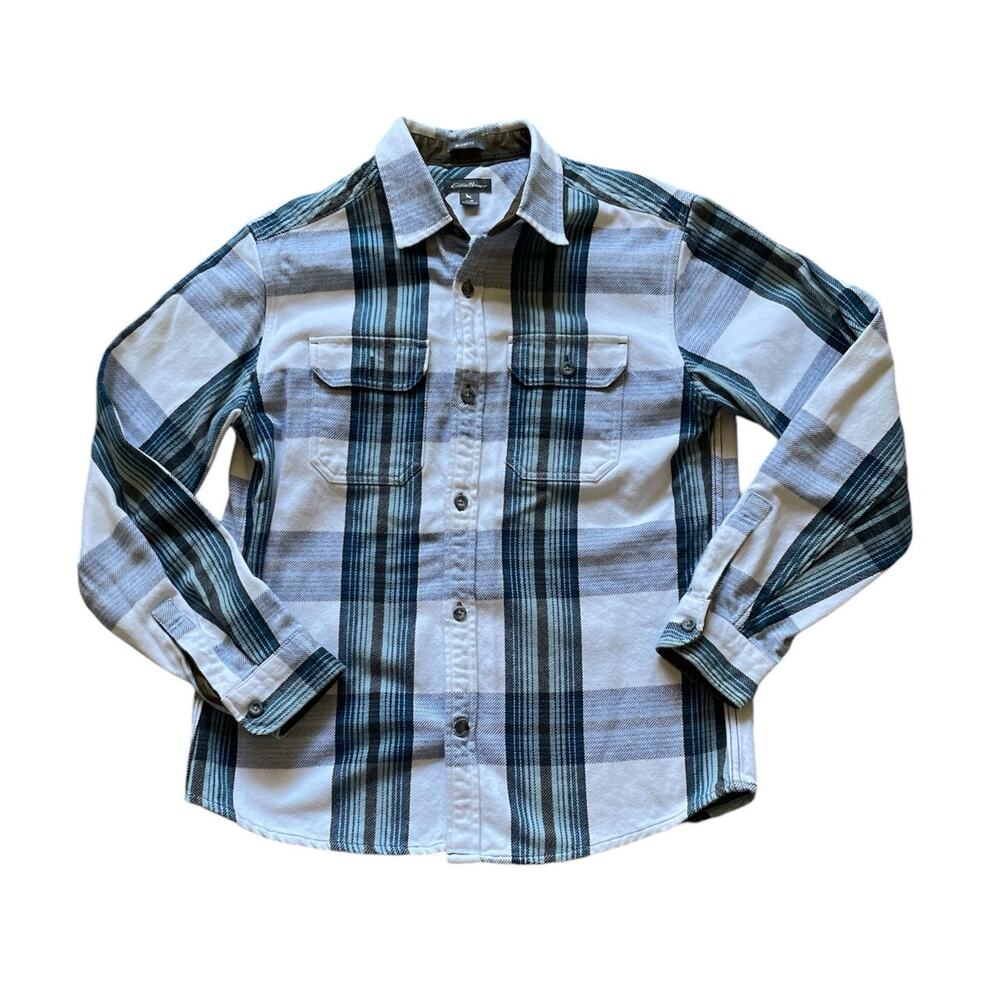 Eddie Bauer Mens/Teen Shaket Relaxed Fit Flannel Size Medium Oversized Blokecore